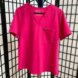 FIGS Catarina One-Pocket Scrub Top - Shocking Pink (2021 color!)